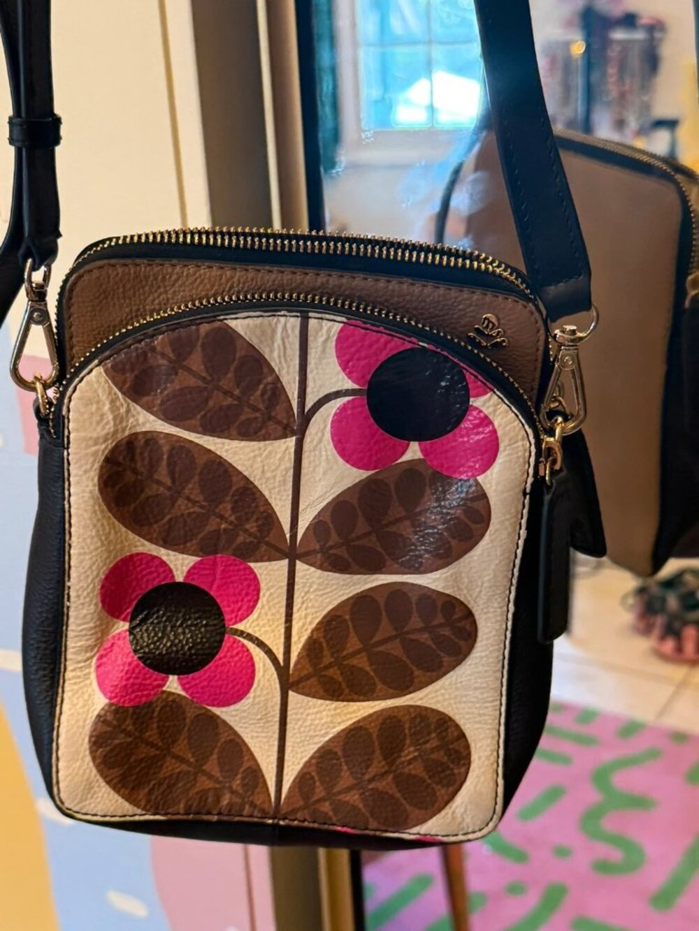 Orla Kiely small pouch bag vintage feel 60s